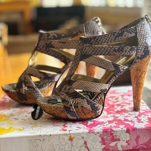 Chinese Laundry Exotic Brown and Black Heels